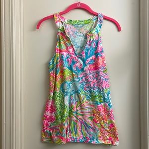 Lilly Pulitzer Arya tank in Lovers Coral Cotton size medium